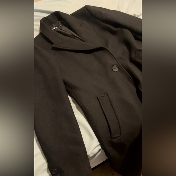 Zara Black Long Coat - Picture 5 of 6